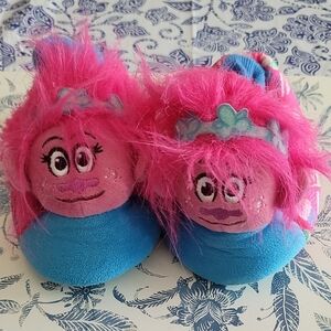 DreamWorks Trolls, Poppy Pink and Blue Character Slippers w/ Grip
